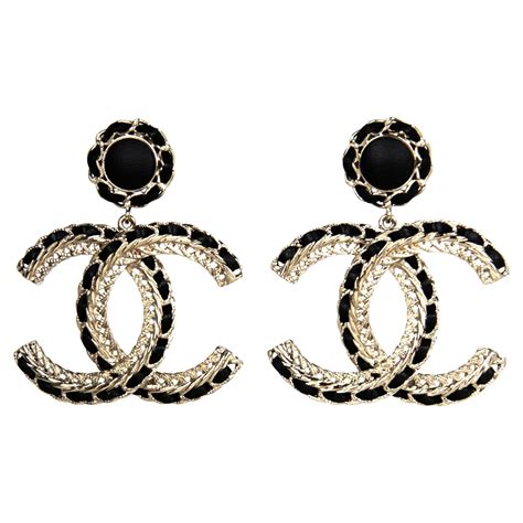 chanel earings black rocks|Chanel jewelry.